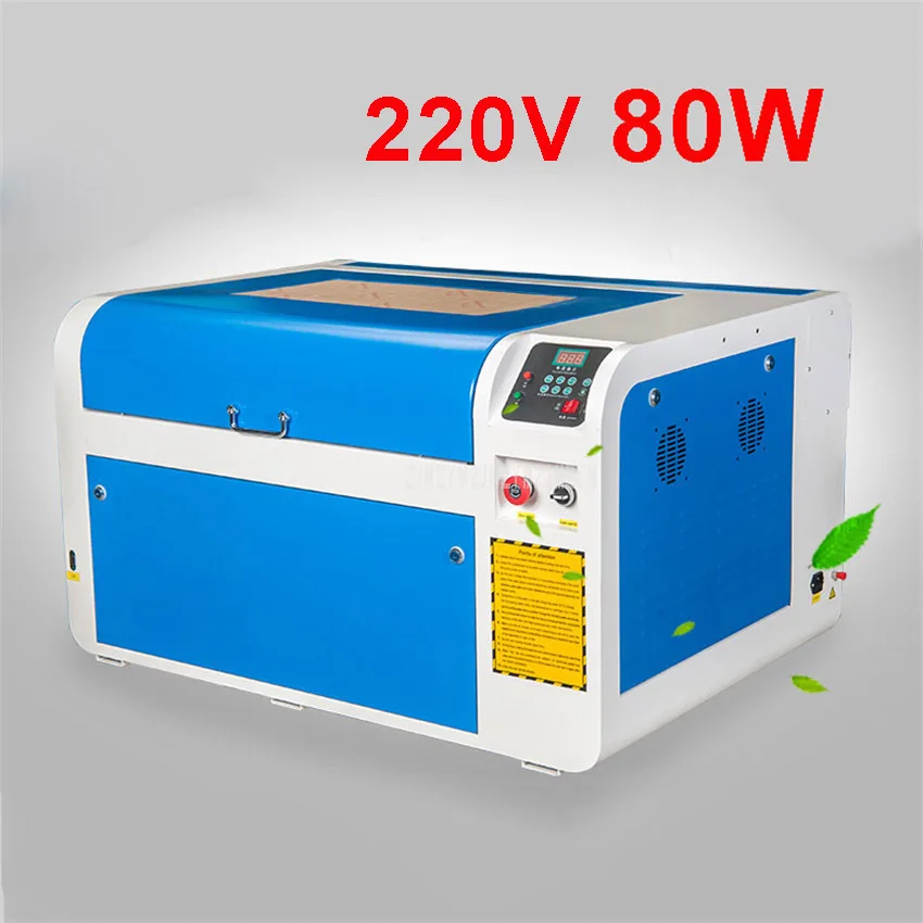 80W-Blue white-220V Мини Настольный акриловый CO2 лазерный гравировальный станок для резки гравер резак плоттер ПВХ дерево пластик гравировальный станок 4060 60 Вт/80 Вт - Цвет: 80W-Blue white-220V