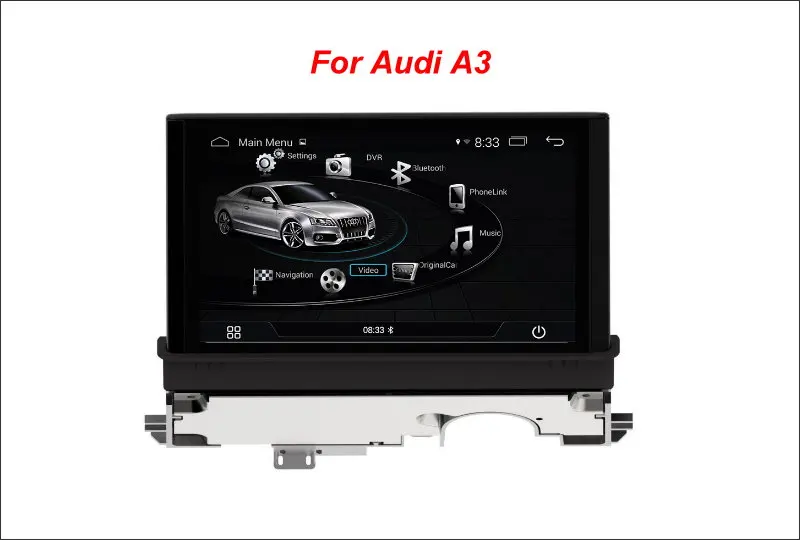 8666-without Автомобильный Android мультимедиа HD сенсорный экран дисплей ТВ для Audi A3 Стерео Аудио Видео Радио CD DVD плеер gps навигационная система - Цвет: 8666-without