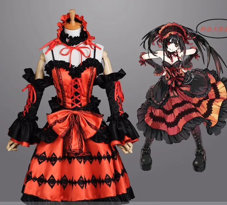 Аниме Дата A Live Tokisaki Kurumi платье для косплея Carnaval Disfraces костюмы на Хэллоуин для женщин девочек нарядное платье на заказ