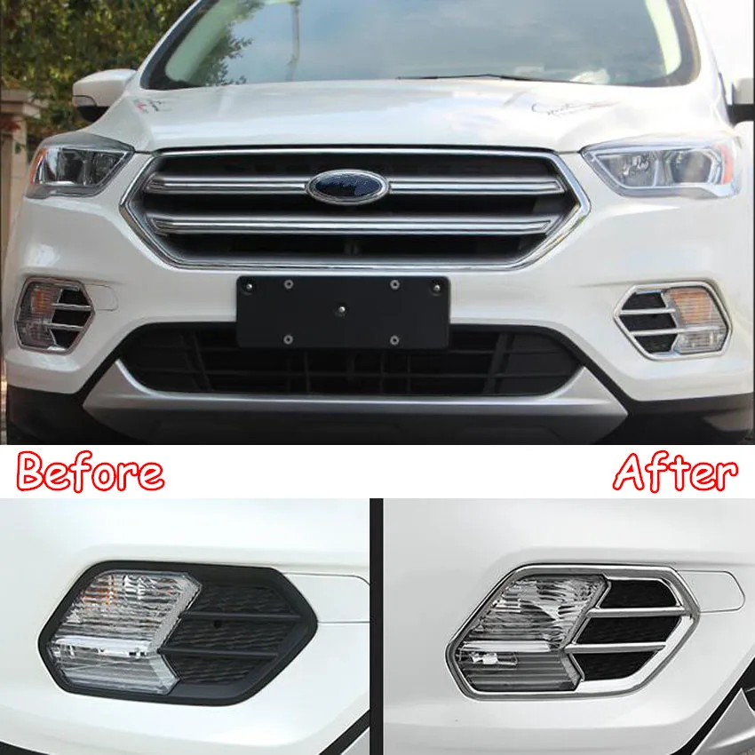 Для Ford Escape Kuga 2017 2018 ABS хромированный передний противотуманный светильник крышка