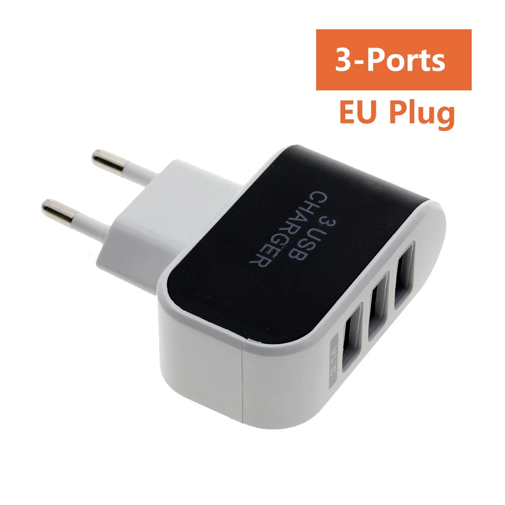 3USB EU DC 5V 2A USB Питание адаптер штепсельная вилка европейского стандарта/США Plug Универсальный Зарядное устройство 1/2/3/6 Порты - Цвет: 3USB EU