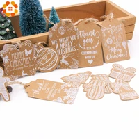 50 шт Мульти Стиль Рождественская серия Крафт-Бумага бирки DIY ремесла бирка с веревкой Рождественская вечеринка этикетки упаковочные материалы для подарков