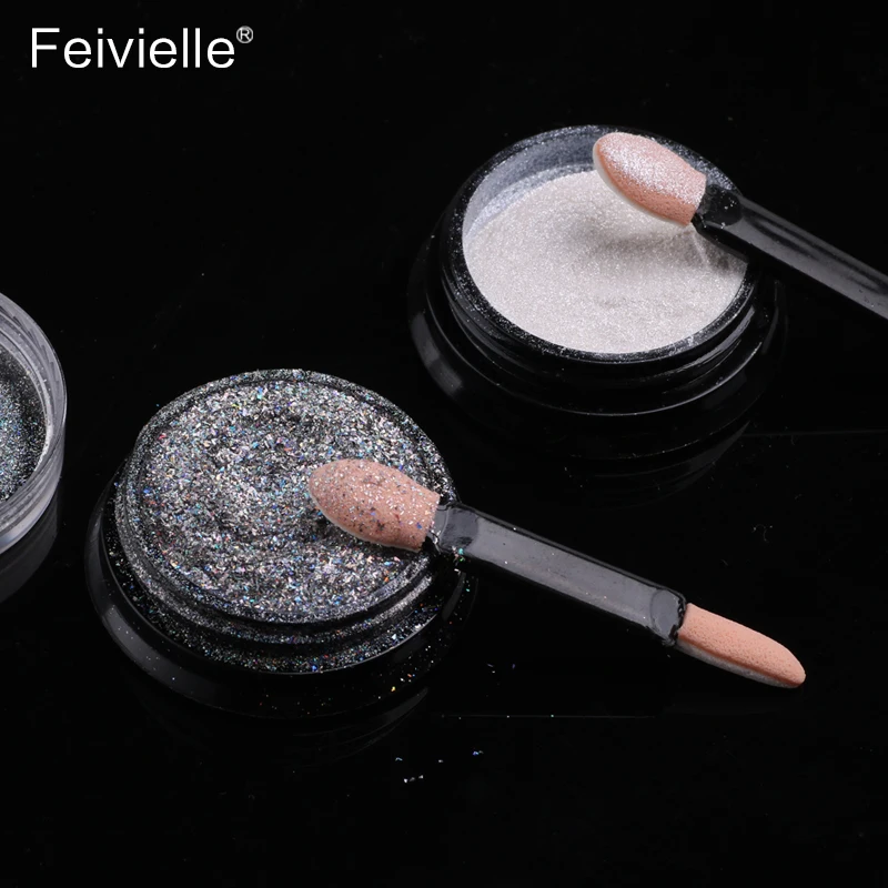 Feivielle новинка 10 шт. губка для ногтей Пудра кисть 20 Двусторонняя палка теней век