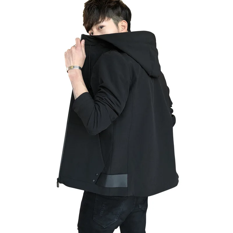 Мужская Утепленная куртка с капюшоном Корейская брендовая Молодежная бархатным