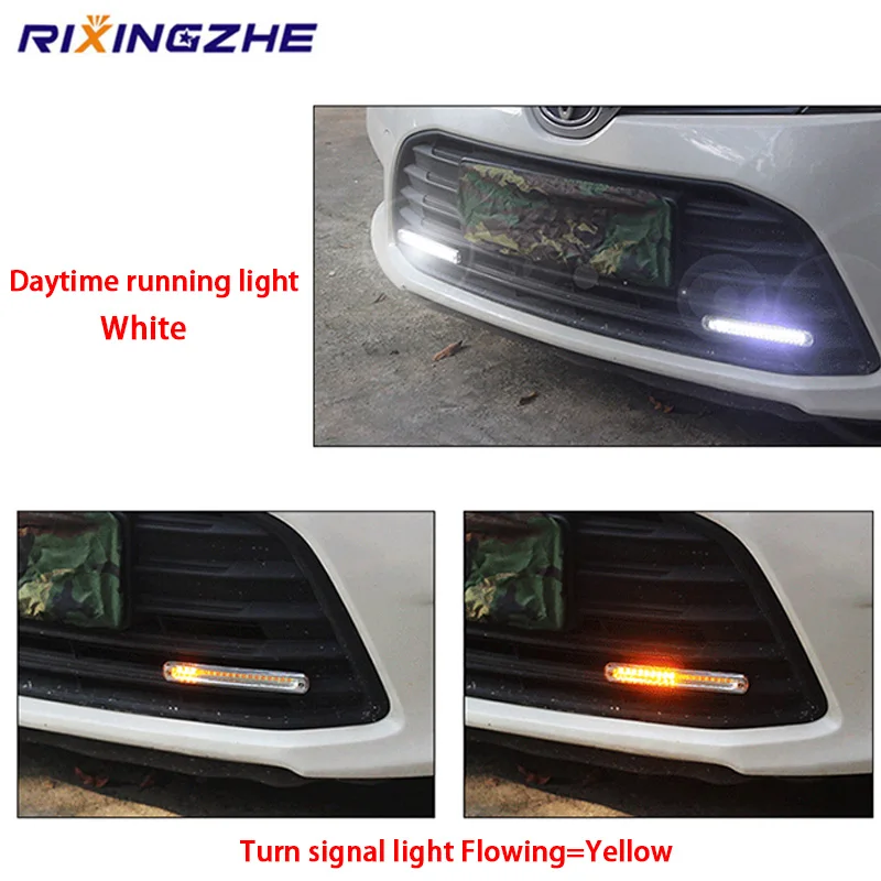 RXZ DRL светодиодный супер яркий дневного светильник + течет поворотов головной Бар