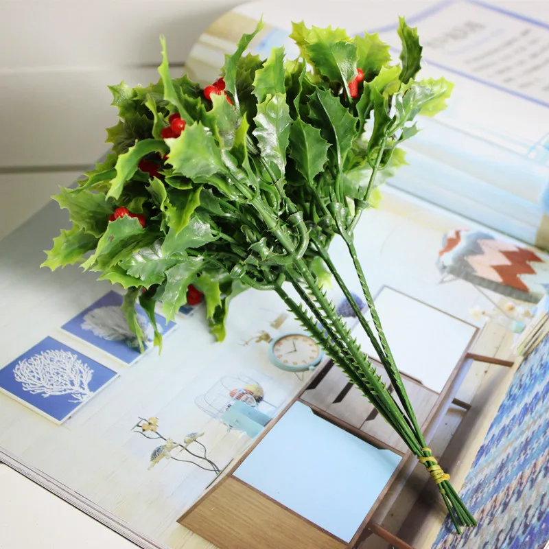 1 пучок/6 веток искусственные растения цветы Ягодный пучок маленький бонсай для