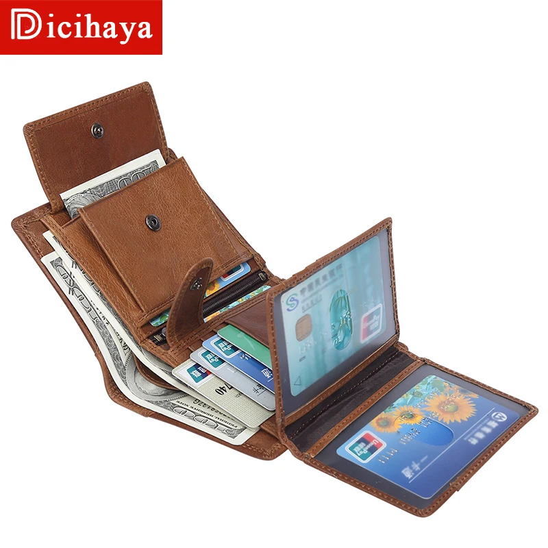 Кошельки Dicihaya из натуральной кожи винтажные бумажники желтого цвета держатель