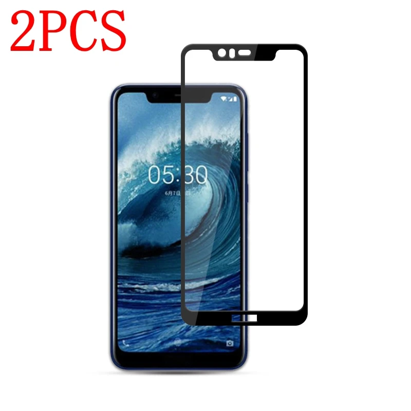 Закаленное стекло с полным покрытием для Nokia X5 2018 2 шт. защитная пленка экрана 5 1 Plus
