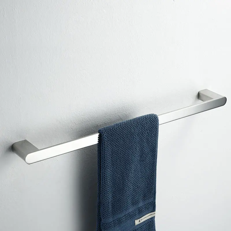 single towel bar Наборы аксессуаров для ванной комнаты Полотенца стойку угловая полка Бумага держатель комод одноцветное 304 нержавеющая сталь, серебро набор оборудования для ванны - Цвет: single towel bar