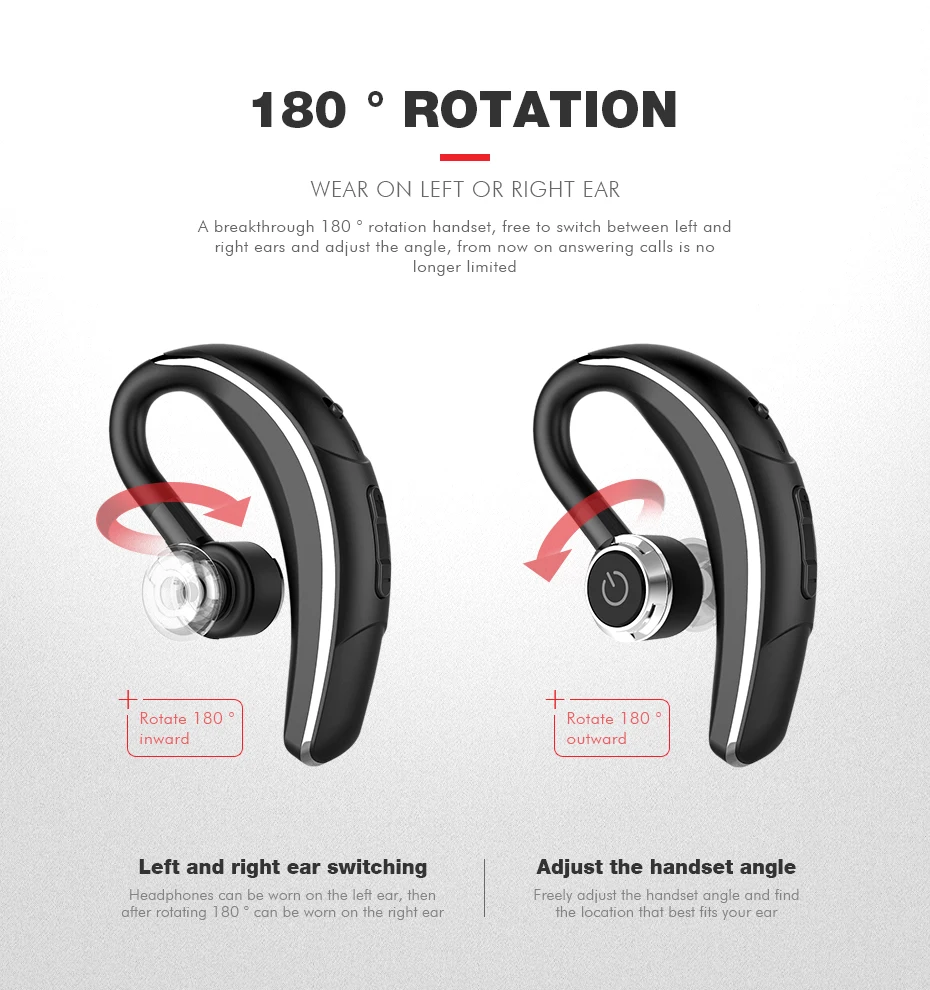 HAVIT I9 беспроводные наушники Bluetooth 4,1 одиночный наушник для автомобиля 180 вращающиеся наушники с микрофоном долгий режим ожидания