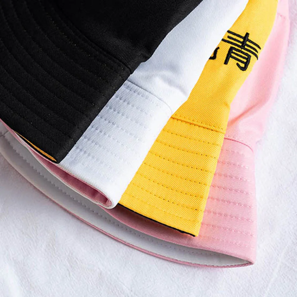 Панама с двусторонней вышивкой для мужчин и женщин шляпа рыбака креативная