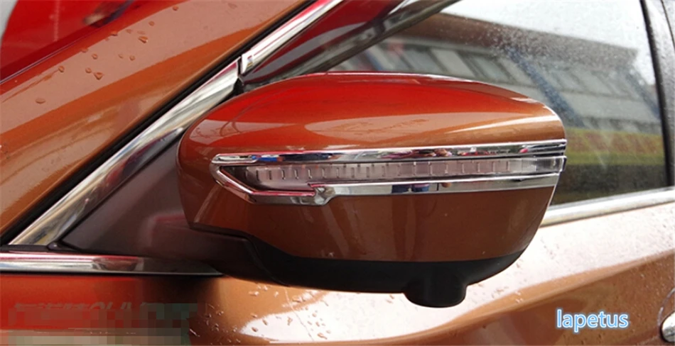 Lapetus зеркало заднего вида украшения полосы Крышка Накладка для Nissan Rogue/X-trail x trail T32- хром/углеродное волокно ABS