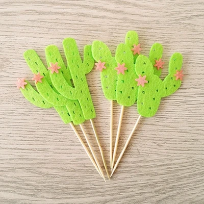 Light Green 6 шт./лот кактус персонализированные Топпер для торта комплект флажки для торта Свадьба День Рождения Кекс вечерние украшения детский душ вечерние принадлежности - Цвет: Light Green