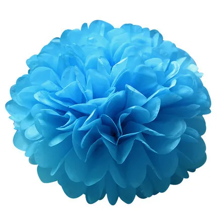 8 дюймов 20 см помпон тканевая бумага Pom Poms Цветочные шарики для Свадебный декор для комнаты день рождения товары для вечеринок DIYCraft бумажный цветок - Цвет: Небесно-голубой