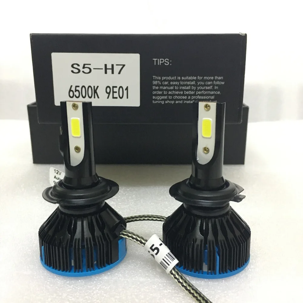 Автомобильные передсветильник фары S5 H4 LED H7 canbus H11 H1 H3 9005 9006 HB3 HB4 HB2 HIR2 H16JP 6500K