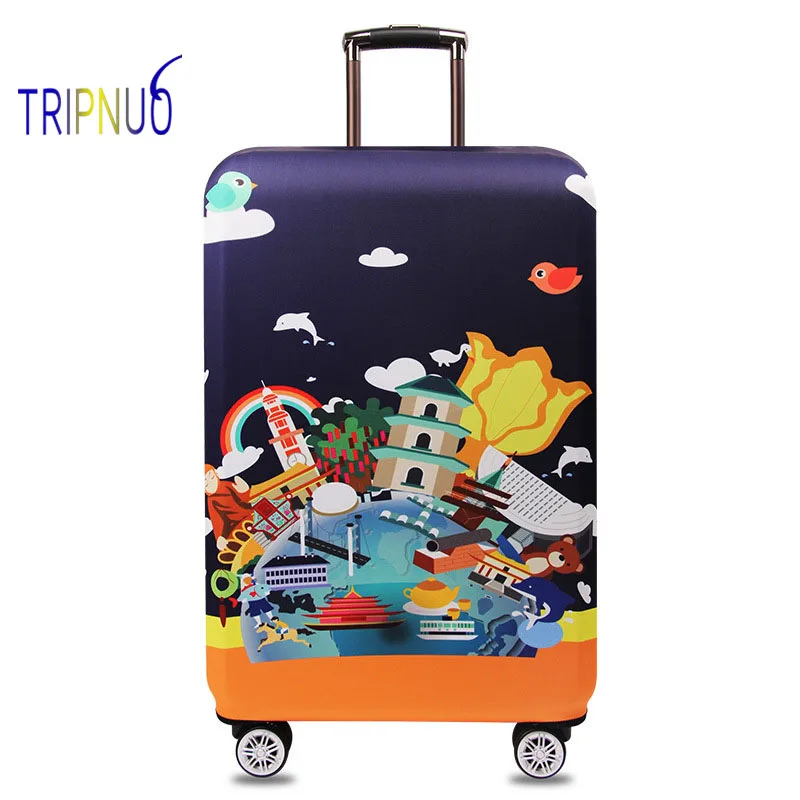 Утолщенный чехол TRIPNUO для багажа с картой мира Эластичный Защитный чемодана