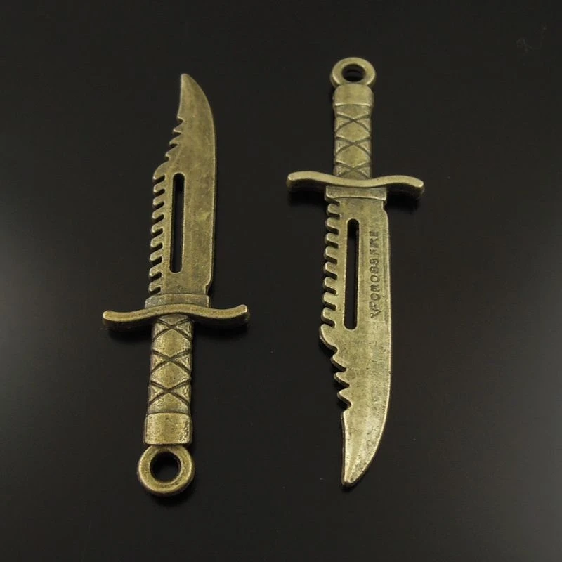Подвеска нож GraceAngie в винтажном стиле из бронзы 12 шт./упак.|knife pendant|pendant knifecharm pendant |