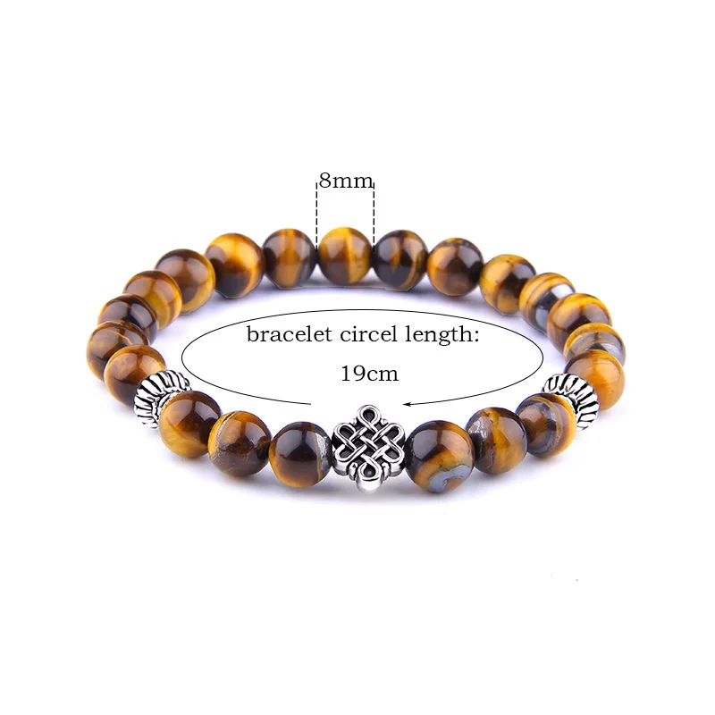 Натуральный камень тигровый глаз бусы браслет для мужчин тибетское серебро
