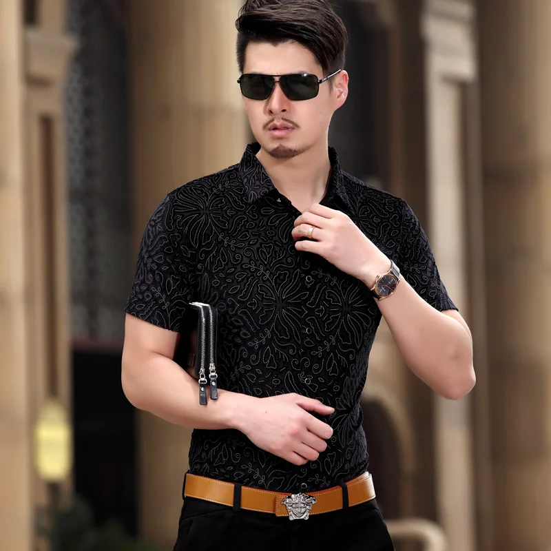 Куё Для мужчин S Мужчин's рубашки для мальчиков короткий рукав Летняя мужская