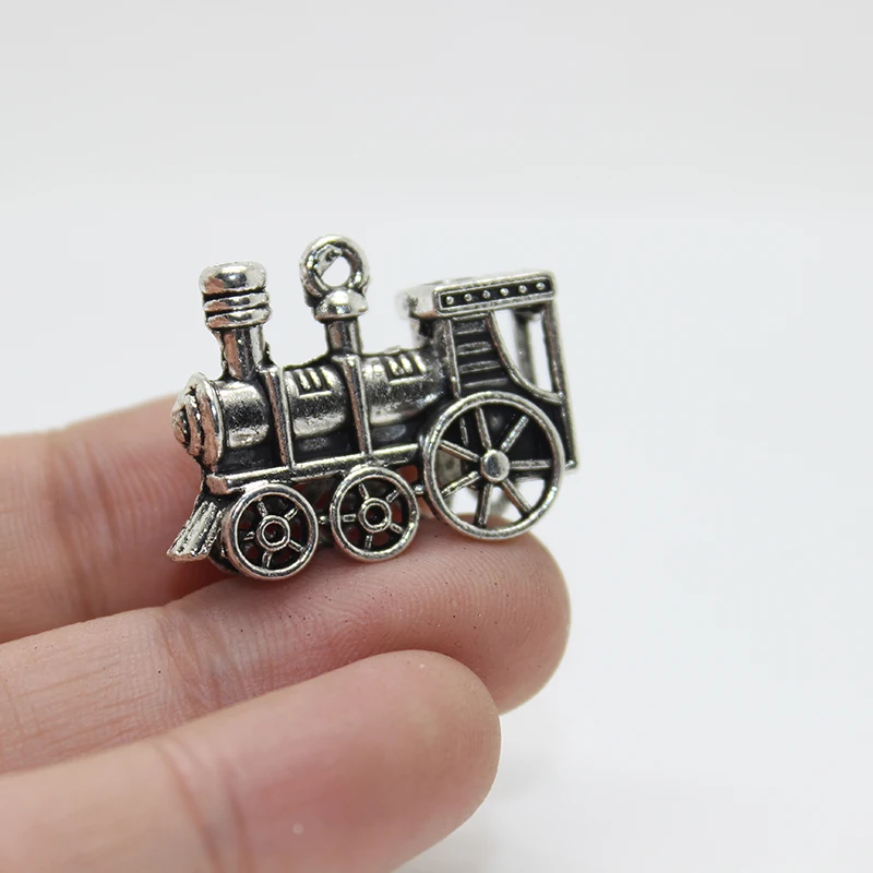 

8 шт.-21 мм x 27 мм x 8 мм античный тибетский серебряный шарм-Поезд Потрясающие 3D детали шармы Подвески для изготовления ювелирных изделий