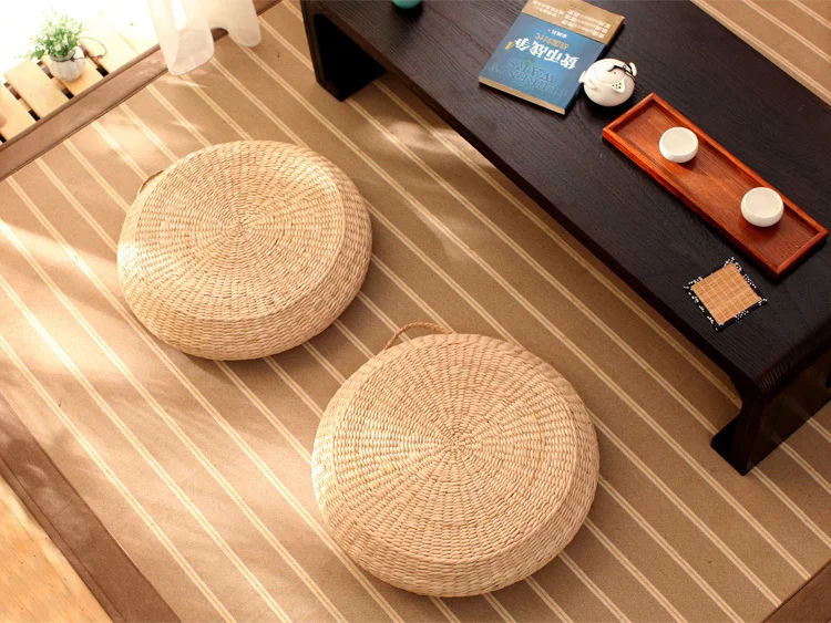 HOT SALE Tatami Cushion Round Straw Weave Handmade Pillow Floor Japanese Style Yoga Chair Sofa Adult Child Home Seat Mat 40/45cm