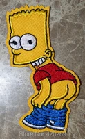 hot sale yellow bart son homer cartoon iron on patches sew on patchappliques made of cloth100 quality