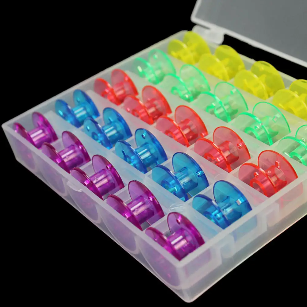 25 шт./компл. разноцветные пластиковые пустые шпульки фотообои с прозрачным