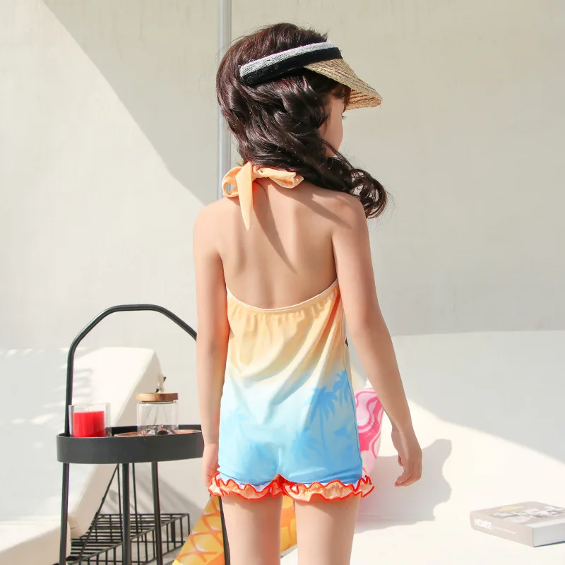 Для маленьких девочек мультфильм Фламинго одна деталь купальник малыш милый