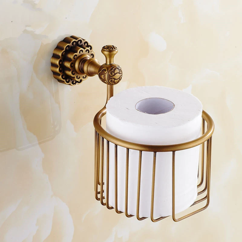 Черная настенная корзина для бумаги вешалка ванной комнаты античный латунный