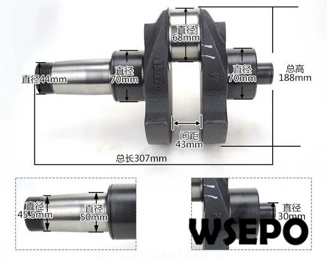Качество OEM! Коленчатый вал для 4-тактного небольшого дизельного двигателя с
