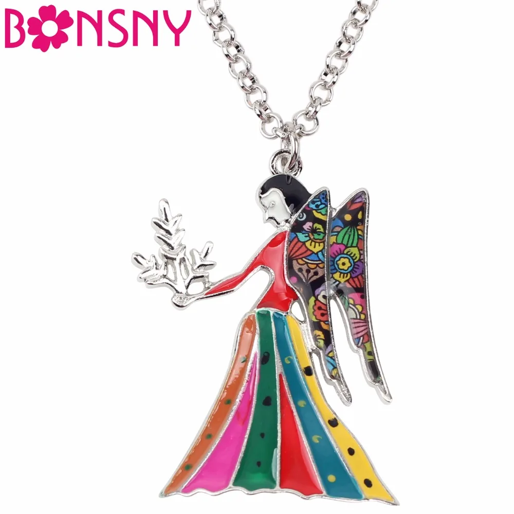 

Bonsny Maxi Statement Metal Alloy Lucky Zodiac The Virgo Necklace Chain Choker Pendant Novelty Hot Enamel Jewelry For Women