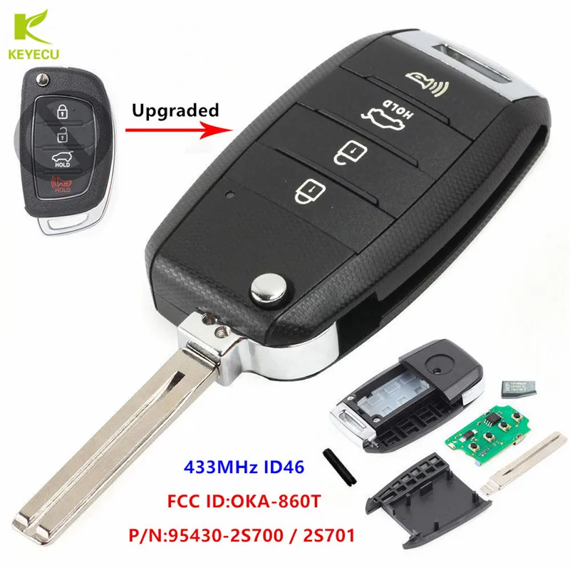 Пульт дистанционного управления для Hyundai Tuscon 433 2011 2012 P/N: 95430 2S700|Ключ от авто| |