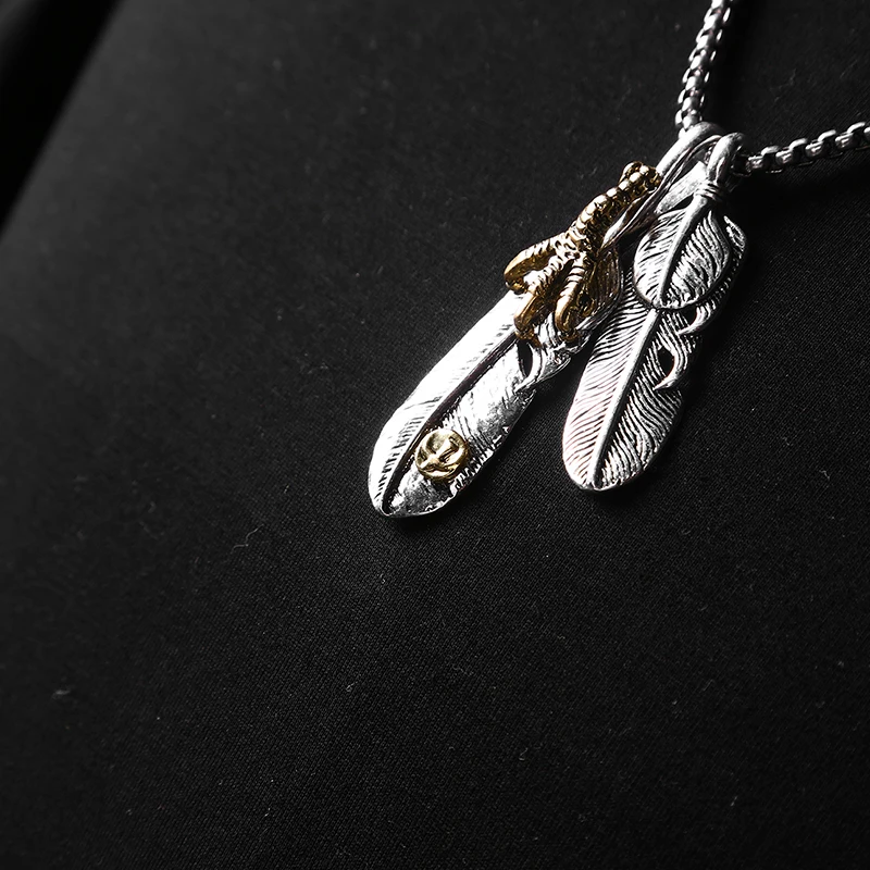 Длинная секция простое перо Стразы кулон ожерелье для мужчин модные амулеты