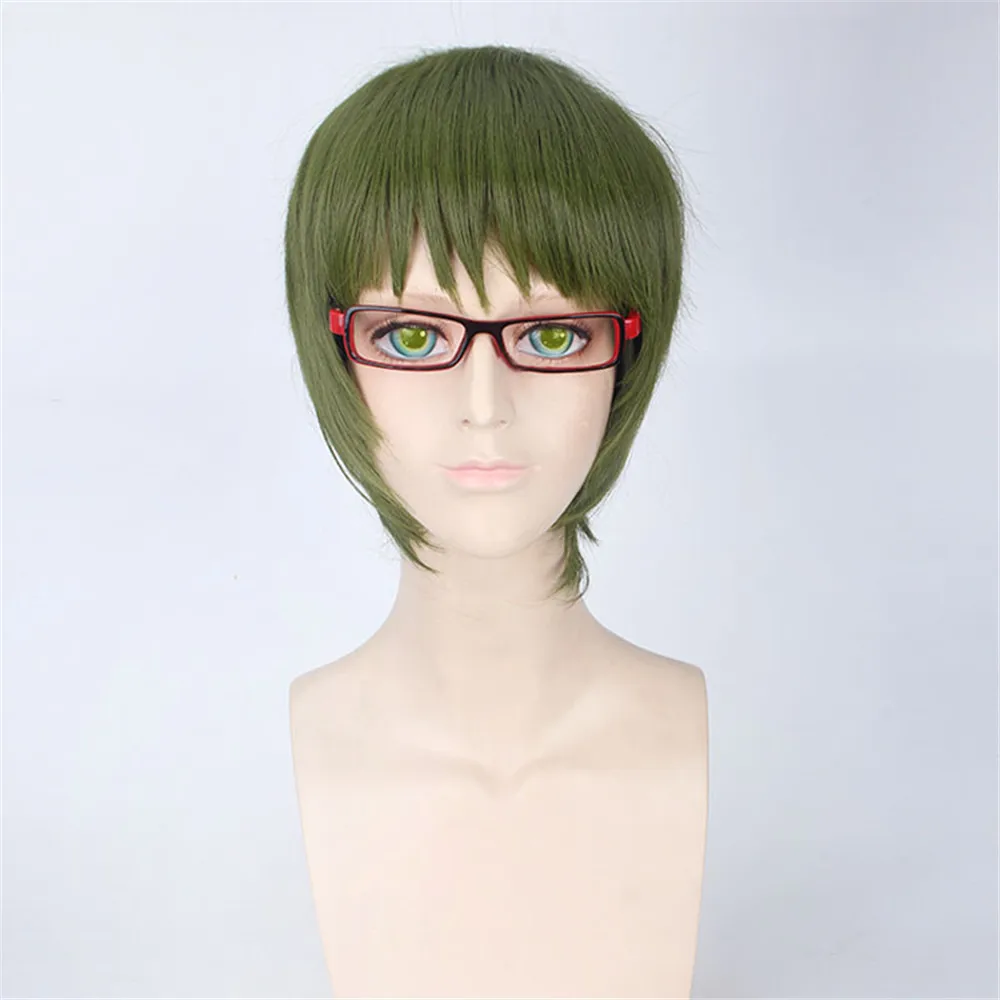 Kuroko no Basuke Midorima Shintaro Зеленые Короткие прямые парики из высокотемпературного