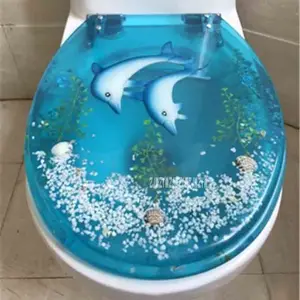 Европейский уникальный красивый универсальный набор чехлов для унитаза из смолы с крышкой бесшумный утолщенный универсальный чехол для унитаза UVO типа