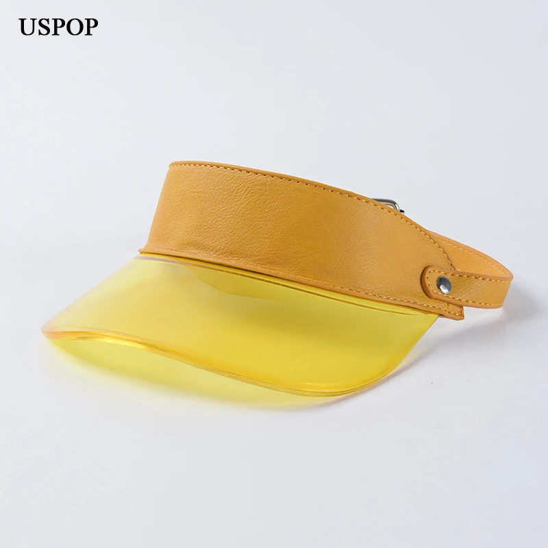 Женская прозрачная шляпа от солнца USPOP разноцветная ПВХ Кепка с прозрачными