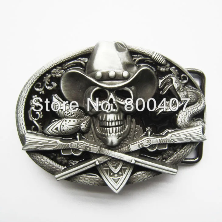 

Retail Distribute Hebilla De Metal Para Cinturon Revolvers Y Calavera Belt Buckle BUCKLE-SK036 Free Shipping