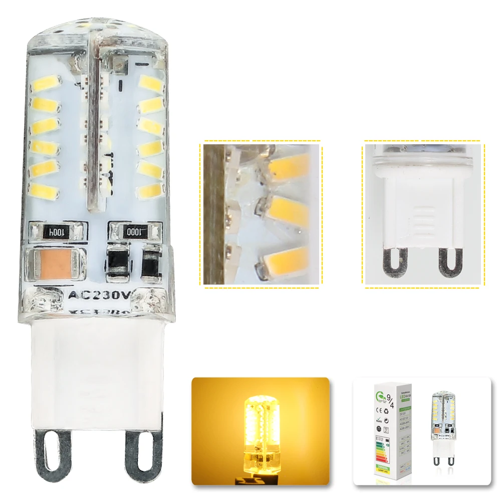 1 шт G9 светодиодный светильник без мерцания AC110V 3014SMD 5 Вт Светодиодный лампочки 350LM очень яркая люстра светодиодный свет заменить 30 W галогенная лампа