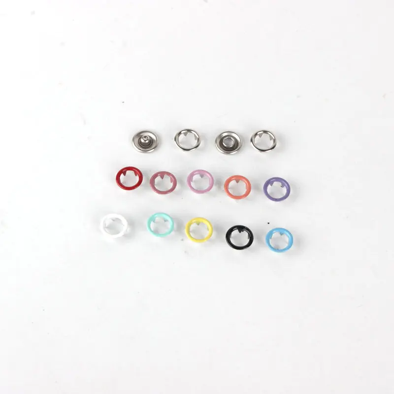 Комплекты кнопок серебристого цвета без шитья Открытое кольцо Детские пуговицы