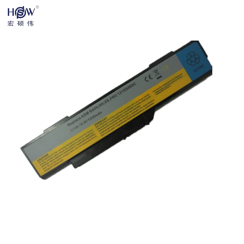 HSW 5200 мАч 6 ячеек Новый аккумулятор для ноутбука Lenovo 3000 G400 14001 2048 59011 G410 BAHL00L6S 121SS080C