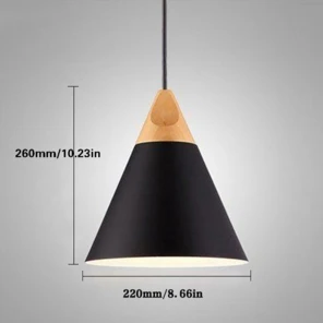 Black Medium D22cm Скандинавские современные деревянные подвесные потолочные лампы, красочные Алюминиевые абажуры, Светильники для дома, столовой, освещение MYC - Цвет корпуса: Black Medium D22cm
