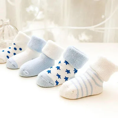 5 pairs 5 пар/3 пары детских носков, теплые носки для младенцев, носки для новорожденных, подарок на день рождения для мальчиков и девочек 0-24 месяцев, зимние носки для малышей - Цвет: 5 pairs
