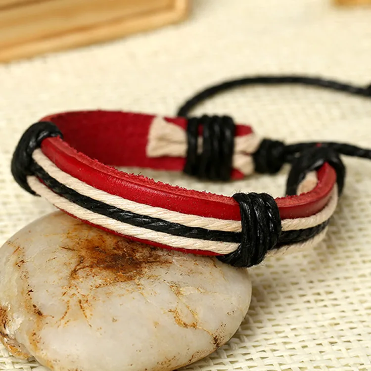 Gnova Новинка унисекс кожаный браслет женские мужские браслеты ручной работы Шнур