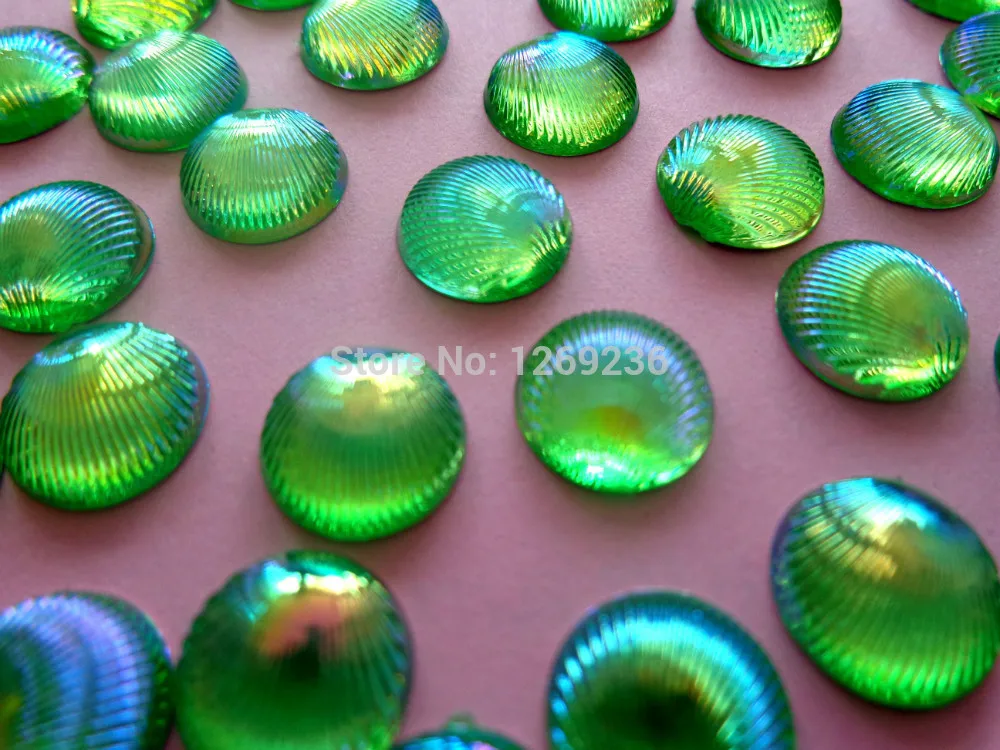 Стразы круглые с плоской задней поверхностью Рисунок 10 мм зеленый цвет AB