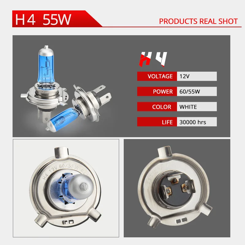 NAO 2x h4 H7 галогенная лампа H11 55 Вт ксенон h1 автомобильный светильник hB4 HB3 12V Авто головного средства ухода за кожей Шеи светильник лампа h8 h9 9006 9005 6500K HB2 9003 белый 6500K