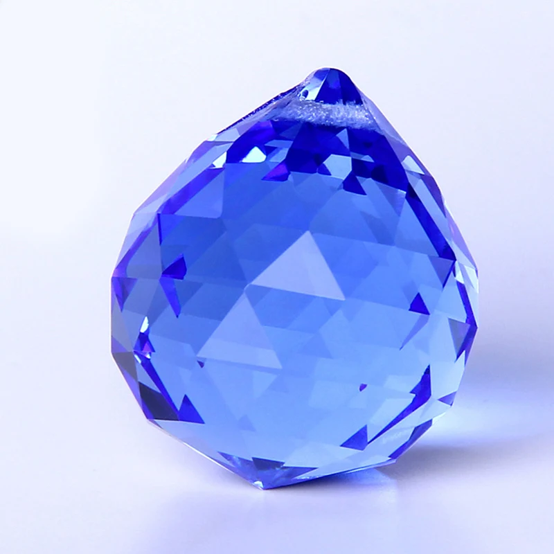Blue 12 цветов Хрустальное стекло освещение шар кулон подвески-гирлянды для люстры Крытый комната Свадебный декор - Цвет: Blue