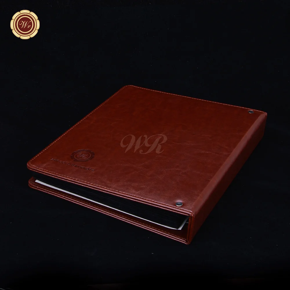 24 К позолоченный мир красочные банкноты альбом кожаный фотоальбом страна золото