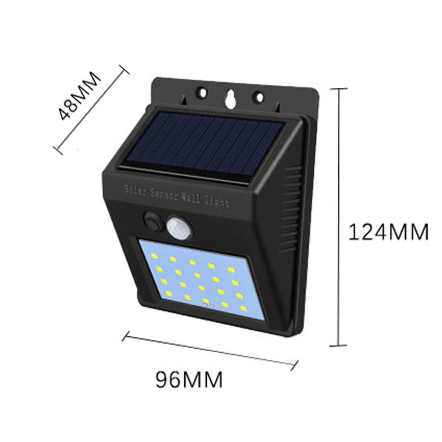 LED small 20 40 светодиодный настенный светильник на солнечных батареях Открытый датчик движения солнечный светильник для сада декоративный водонепроницаемый современный настенный светильник наружная безопасность - Испускаемый цвет: LED small