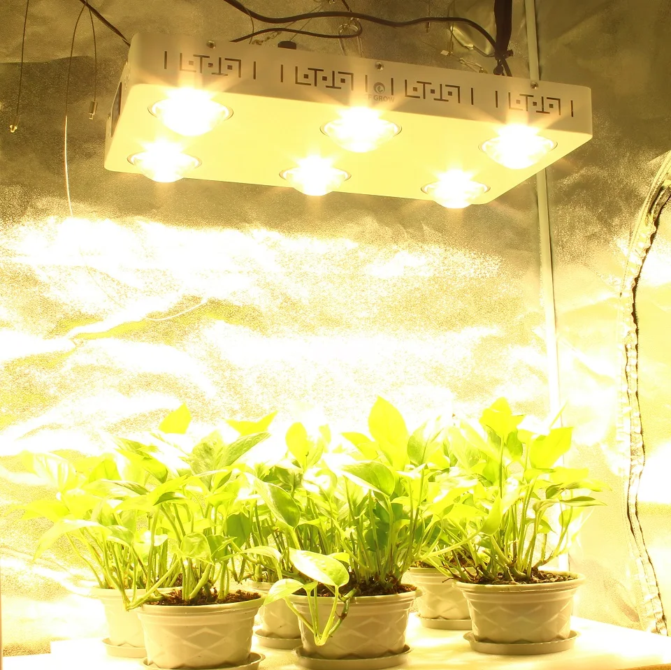 

LED Plant Grow Light Full Spectrum Dimmable CREE COB CXB3590-X6 II 600W 72000LM = HPS 1000W for Indoor Plant Growth Lighting