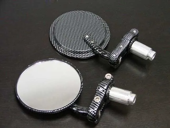 Brand new Black / Carbon Fiber 7/8&quot Bar End Mirrors 3&quot For Yamaha Zuma Morphous Razz Champ 50 125 100 | Автомобили и